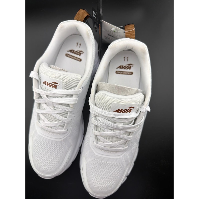 Avia White Knit Light Runner Lace Up Sneakers WMAV44AC022 Womens 11 NWT image 4