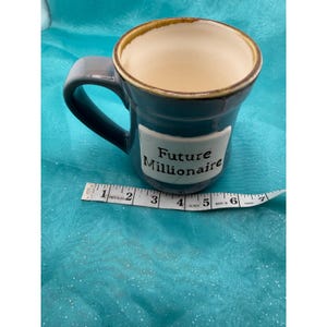 Future Millionaire Ceramic Coffee Mug Slate Blue Motivational Gift Cup image 6