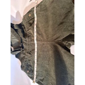 Old Navy Women's Corduroy Overalls Size 4 Dark Green Charcoal Slim Leg image 5