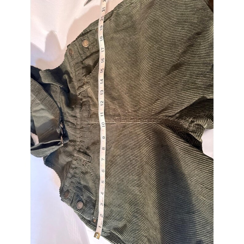 Old Navy Women's Corduroy Overalls Size 4 Dark Green Charcoal Slim Leg image 5