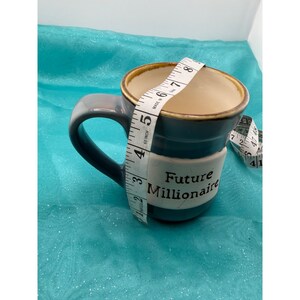 Future Millionaire Ceramic Coffee Mug Slate Blue Motivational Gift Cup image 8