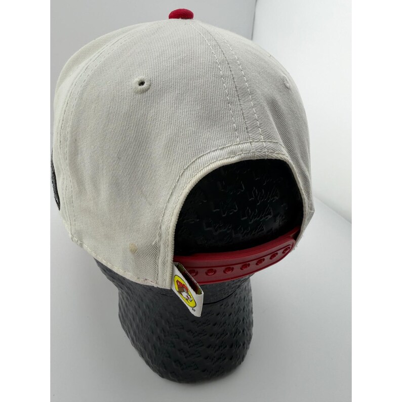 Buc-ee's Cream Red 1982 Beaver Mascot Adjustable Snapback Hat image 3