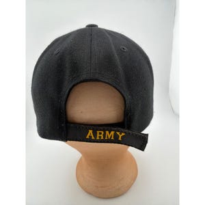 Casquette de baseball ajustable noire et or brodée, vétéran de l'armée américaine image 3