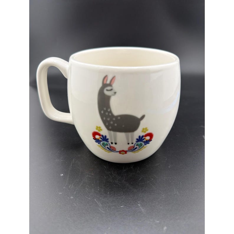 Opalhouse No Drama Llama White Porcelain 16 Oz Coffee Mug Target Floral image 2