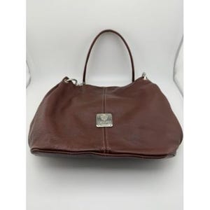 I Medici Firenze Brown Leather Hobo Shoulder Bag Made in Italy Silver Logo image 1