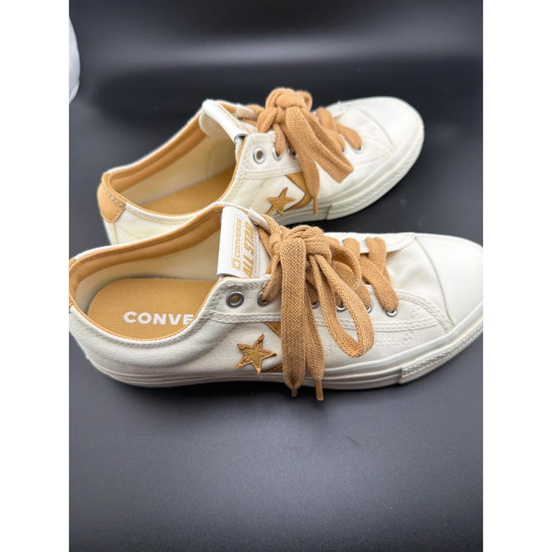 Converse Star Player 76 Low Egret Sandy Shore Canvas Sneakers A12593C M8 W9.5 image 2