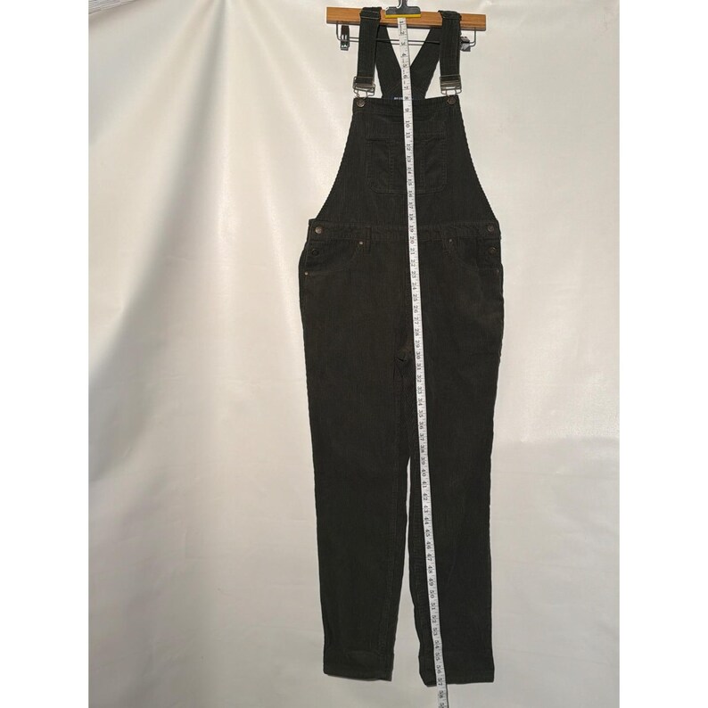 Old Navy Women's Corduroy Overalls Size 4 Dark Green Charcoal Slim Leg image 1