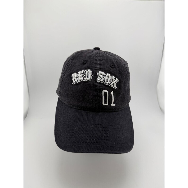 New Era PINK Boston Red Sox MLB Faded Black Baseball Hat image 2