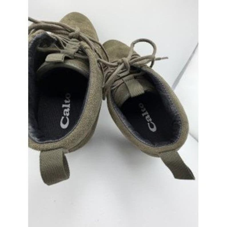 Calto Olive Green Suede Ankle Boots Mens 8 Lug Sole Casual Hiking Chukka image 4