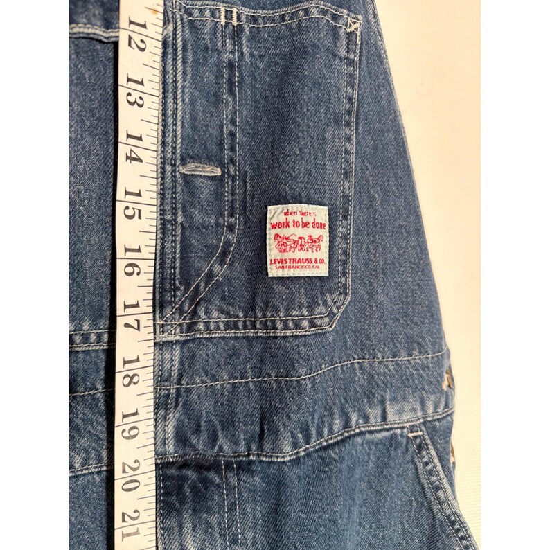 Levi's SilverTab Denim Overalls 34x30 Medium Wash Carpenter Workwear image 2