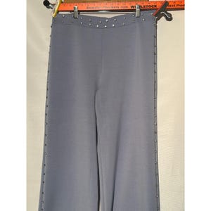 Boston Proper Soft Wide Leg Pants w/ Studded, Blue Crystal Rhinestone Size 10 image 4