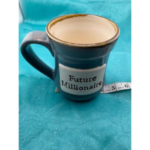 Future Millionaire Ceramic Coffee Mug Slate Blue Motivational Gift Cup image 5