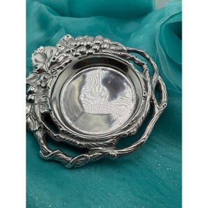 Arthur Court 1992 Grapevine Aluminum Wine Bottle Coaster Silver Tone Barware image 6