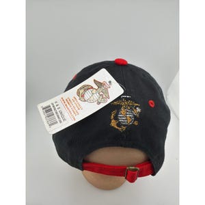 K&S Unique USMC Marines Black Red Embroidered Adjustable Hat 1975 image 1