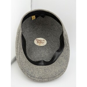 Hats in the Belfry Mens Gray 100% Wool Ivy Flat Cap USA Made Large image 3