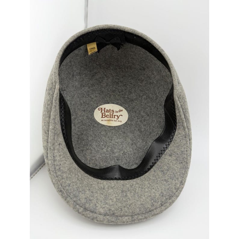 Hats in the Belfry Mens Gray 100% Wool Ivy Flat Cap USA Made Large image 3