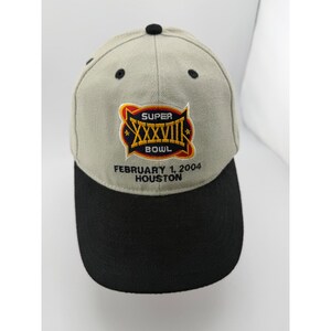 Reebok Super Bowl XXXVIII 2004 Houston Tan Black Strapback Hat image 1