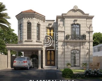 Luxe huisplattegrond met 4 slaapkamers | Zwembad, dakterras, kelder | Pdf- en dwg-bestanden