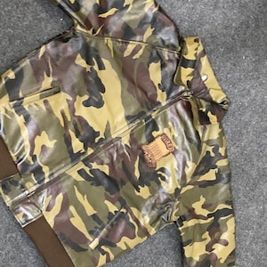 Chaqueta bomber de cuero para hombre - Chaqueta de cuero estilo militar de camuflaje para hombre - Chaqueta de vuelo vintage - Chaqueta de cuero Avirex imagen 4