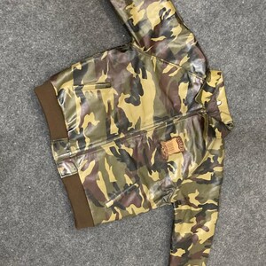 Chaqueta bomber de cuero para hombre - Chaqueta de cuero estilo militar de camuflaje para hombre - Chaqueta de vuelo vintage - Chaqueta de cuero Avirex imagen 12