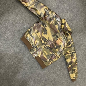 Chaqueta bomber de cuero para hombre - Chaqueta de cuero estilo militar de camuflaje para hombre - Chaqueta de vuelo vintage - Chaqueta de cuero Avirex imagen 10