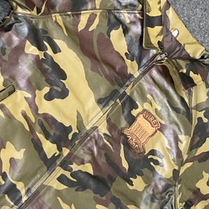 Chaqueta bomber de cuero para hombre - Chaqueta de cuero estilo militar de camuflaje para hombre - Chaqueta de vuelo vintage - Chaqueta de cuero Avirex imagen 11