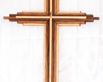 Large, Handmade, Wooden Cross, Maple Center Section