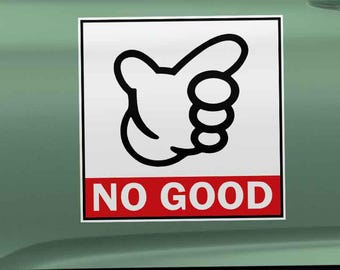 Laminerade bildekaler i vinyl med texten "No Good Racing" - 2-pack