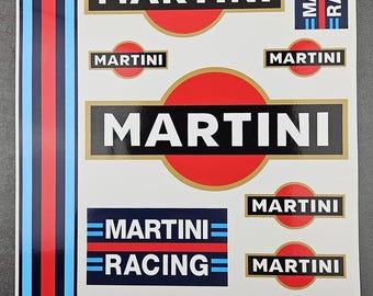 Martini Racing-klistermärken, vintage-dekaler, vattentätt vinylpaket