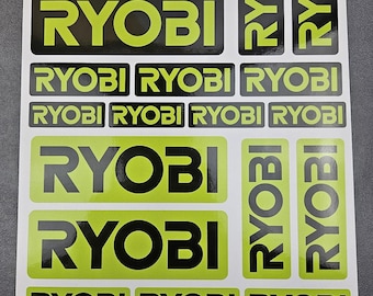 Ryobi klistermärkesset | Premium vinyldekaler | Vattentäta och laminerade