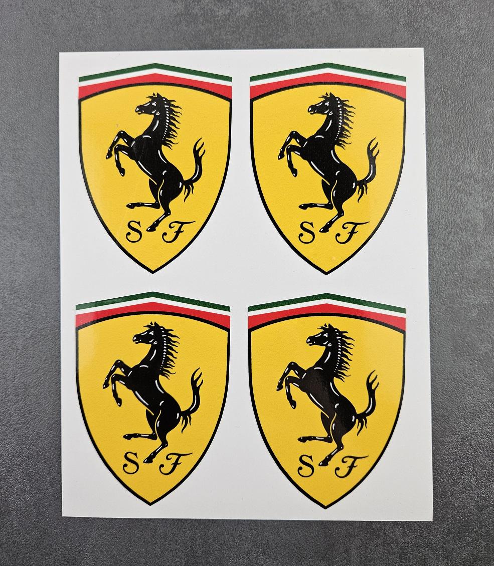 Logo clé sticker Ferrari jaune 10 mm époxy neuf - Équipement auto