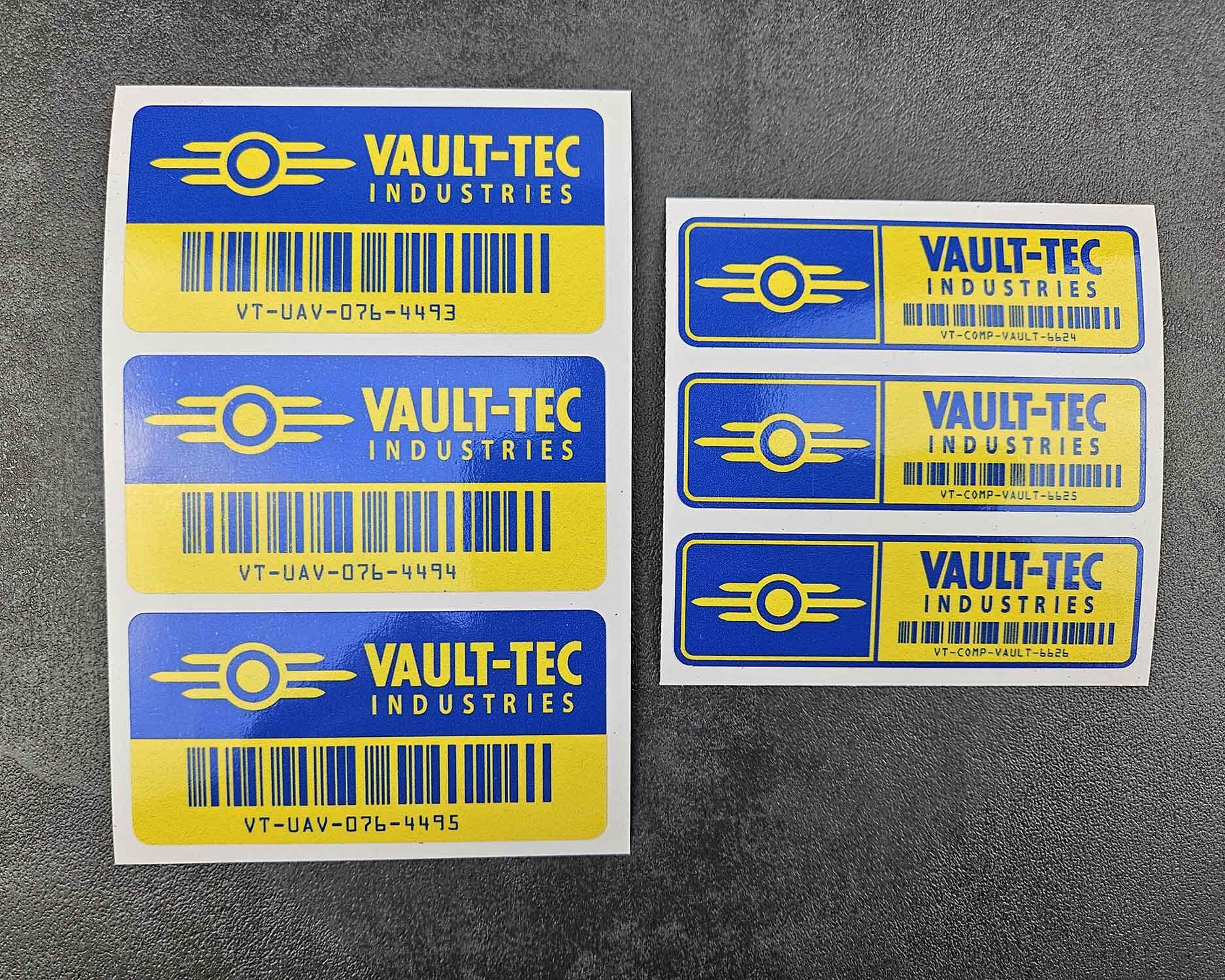 Vault-tec Asset Tags Sticker Set | Fallout Inspired Vault Tech Decals ...