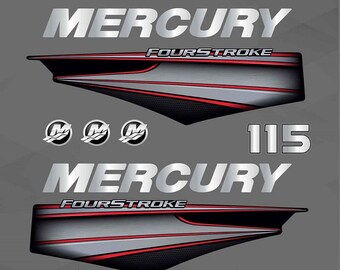 Dekalset för Mercury 75 90 115 hk, 2014-2018, fyrtakts utombordsmotor, dekaler, motorkåpa, utbyte