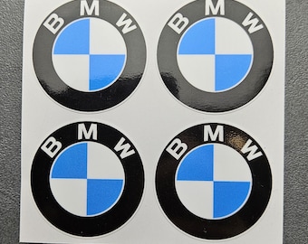 Lot de 4 autocollants BMW - Décalcomanies en vinyle imperméables pour voitures, vélos, ordinateur portable, bouteille d'eau
