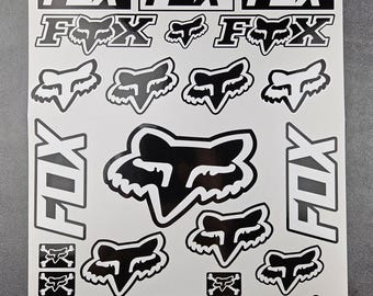 FOX Racing klistermärkesset – motocrossdekaler – vattentät laminerad vinyl – bil, cykel, hjälm, laptop