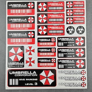 Ensemble d'autocollants Umbrella Corporation | Décalcomanies en vinyle imperméables
