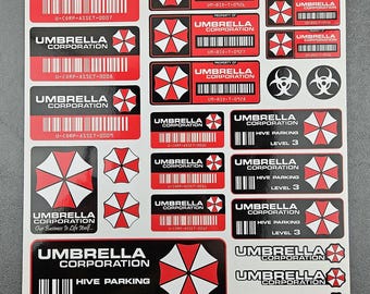 Umbrella Corporation klistermärkesset | Vattentäta vinyldekaler
