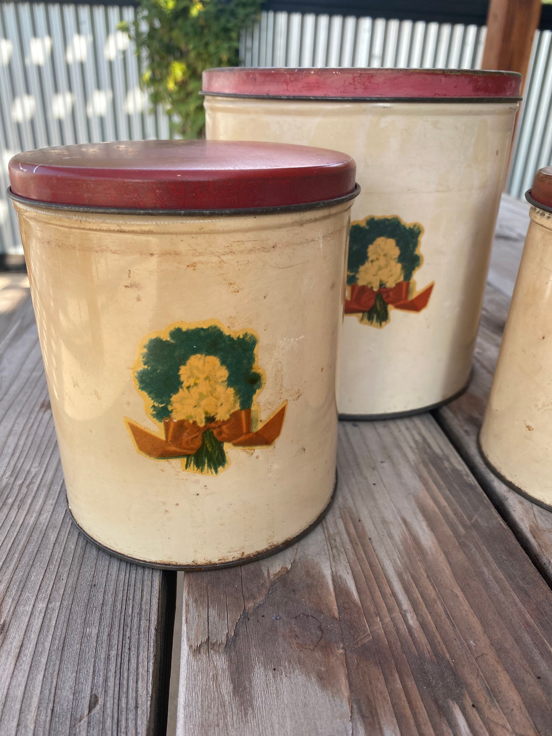 CANISTERS DE COCINA Roja Vintage Set de 4 Botes Rojos | Etsy