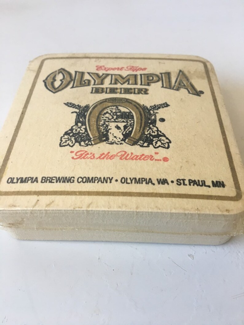 Vintage Beer Coasters Olympia Beer Mats Olympia Beer Etsy
