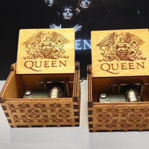 Classic Rock Music Box Wooden Handmade, Vintage Music Box Gift, Birthday Keepsake, Music Gifts for Dad, Bohemian Rhapsody Music Box Gift