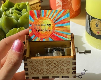 Speldosa för You Are My Sunshine, handgjord trägåva, minnessak till barnrummet, födelsedagspresent, sentimental presentask