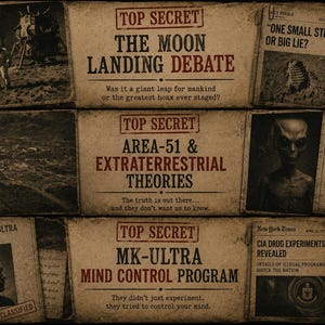 Basic But Top Secret Conspiracy Dossier: Area-51 • MK-Ultra • Moon Landing