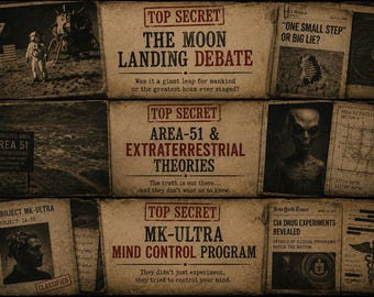 Basic But Top Secret Conspiracy Dossier: Area-51 • MK-Ultra • Moon Landing