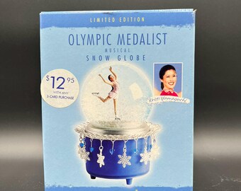 2002 Hallmark Olympic Medalist Kristi Yamaguchi Musical Snow Globe NEW IN BOX