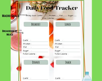 Daily Meal Tracker with Macronutrients