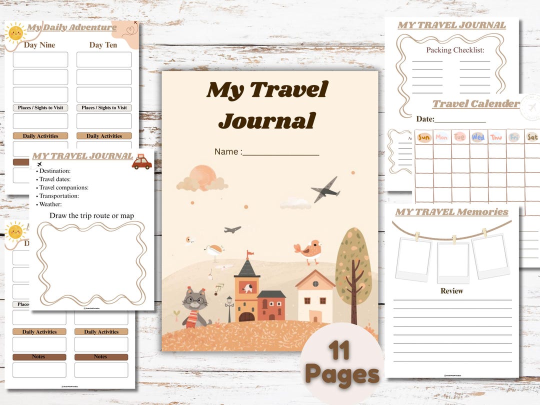 Kids Travel Journal Printable | Road Trip Activity Book (PDF) - Etsy