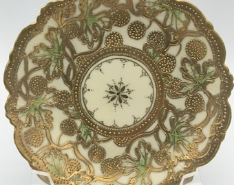 I E & C Co Gold encrusted saucer
