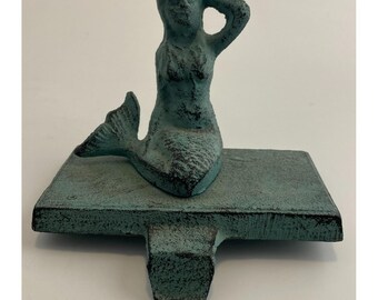 Vintage Cast Iron Mermaid Stocking Holder Hanger