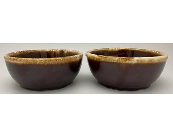 Vintage McCoy 7016 Brown Drip Glaze Bowl Set 2