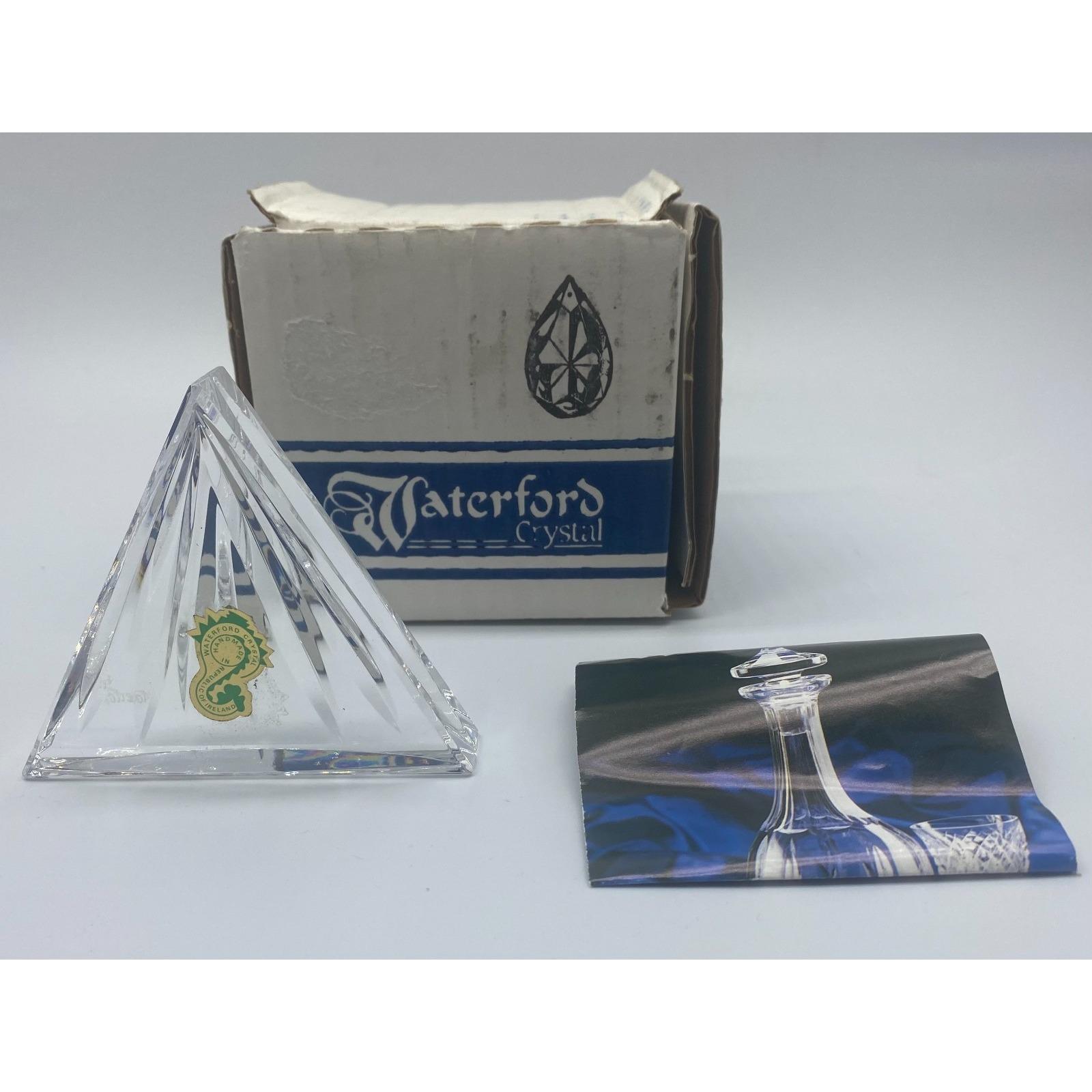 Triangle Paperweight Waterford Crystal Triangle Pyramid Paperweight - Original Box & Label ...